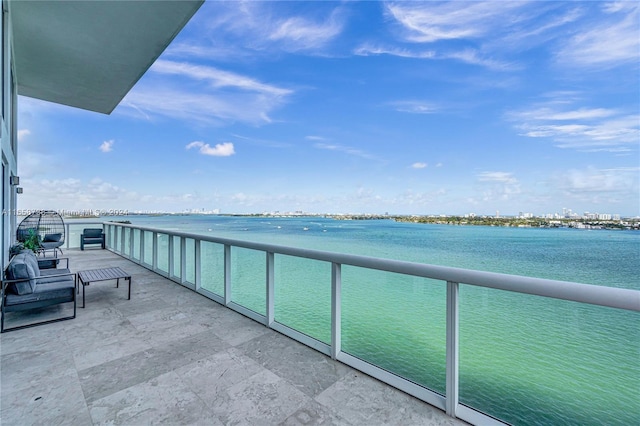 balcony with a water view