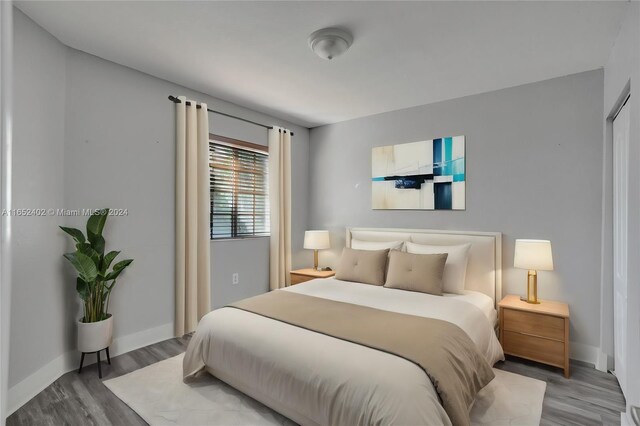 bedroom featuring wood-type flooring