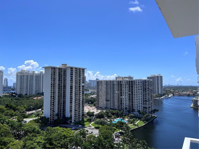 exterior space featuring a water view