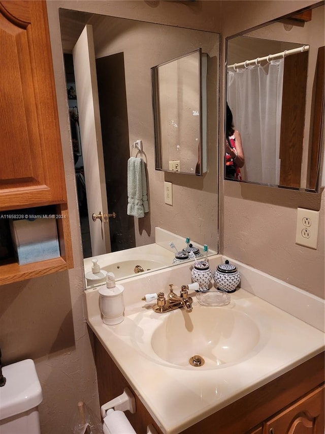 bathroom with toilet and vanity