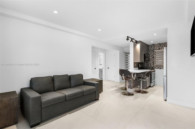 view of tiled living room