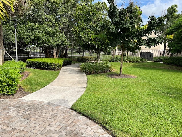 view of home's community featuring a lawn