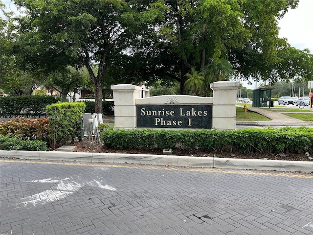 view of community sign