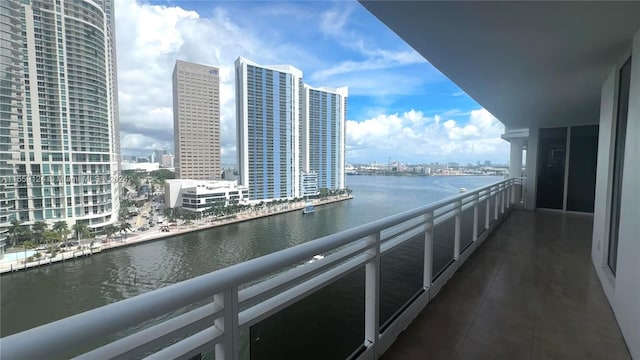 balcony with a water view