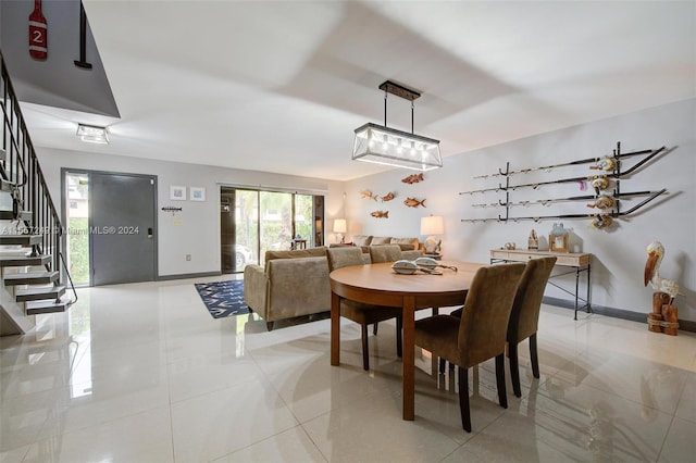 view of tiled dining area