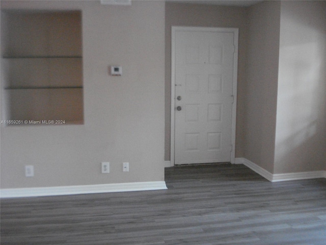 entryway featuring dark wood-type flooring