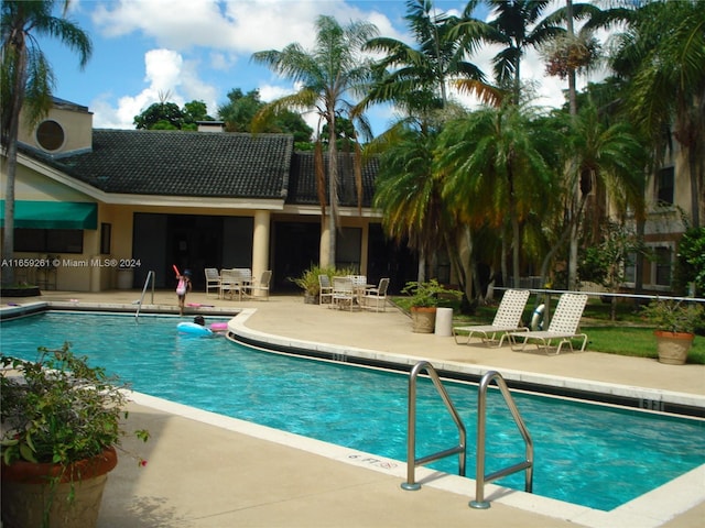 view of pool featuring a patio area