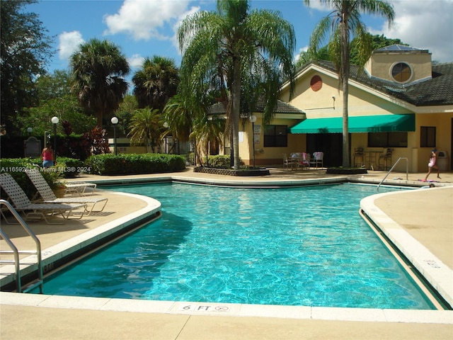 view of pool featuring a patio area