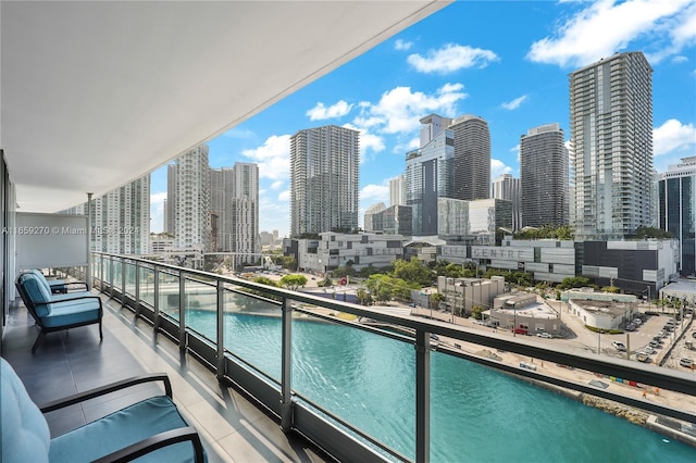 balcony with a water view