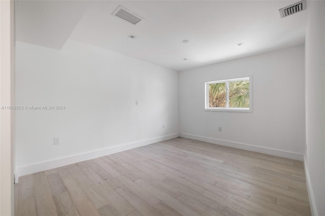 empty room featuring light wood-type flooring