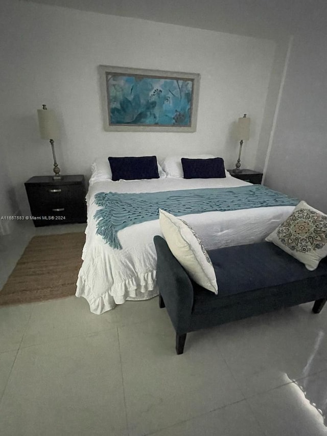 bedroom with tile patterned flooring