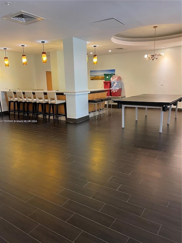 3801 S Ocean Dr Unit 12M, Hollywood, FL 33019 - game room with dark wood-style floors and baseboards