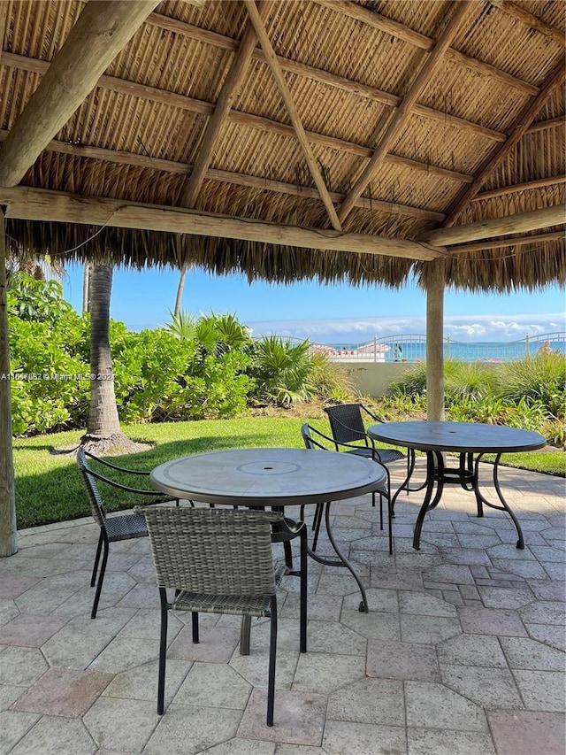 view of patio / terrace featuring a gazebo