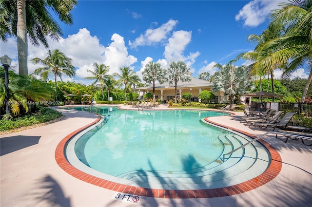 view of pool with a patio