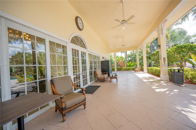 view of patio / terrace featuring ceiling fan