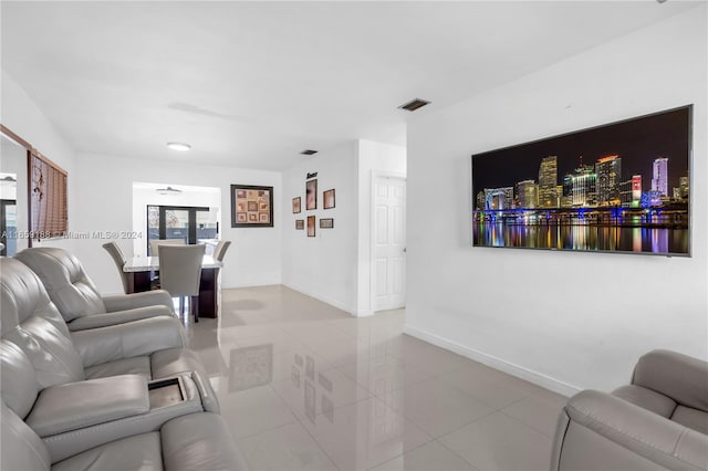 view of tiled living room