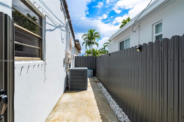 view of property exterior with central air condition unit