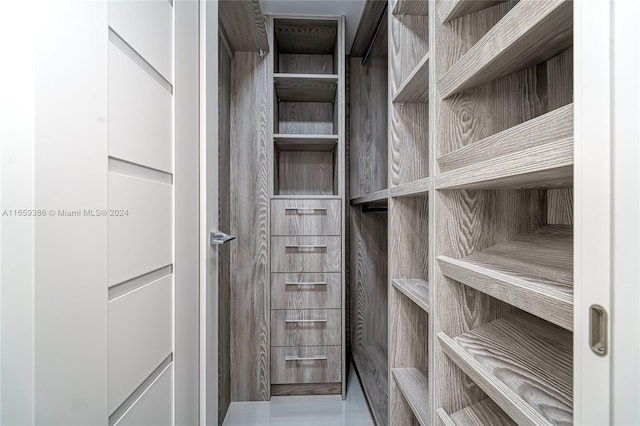 view of walk in closet