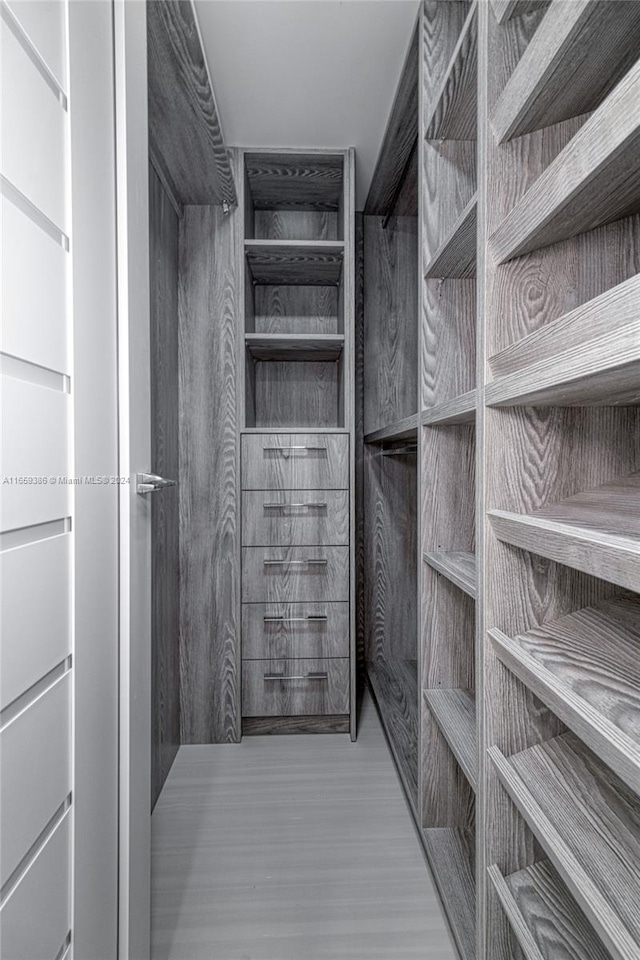 spacious closet featuring hardwood / wood-style floors