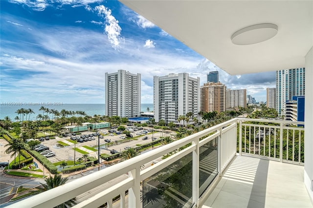 balcony with a water view