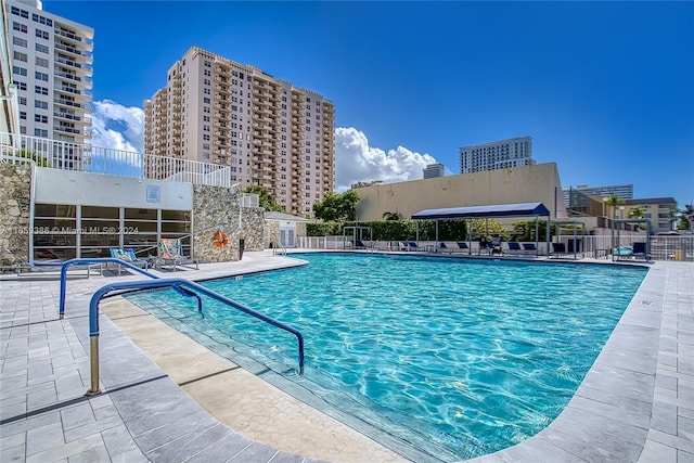 view of pool with a patio area