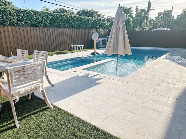 view of pool featuring a patio