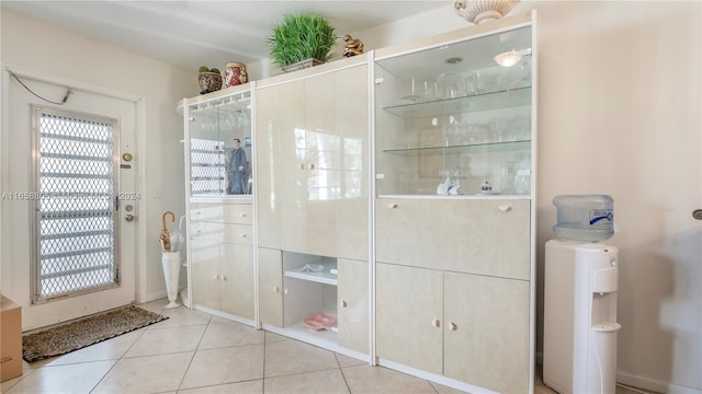 bathroom with tile patterned flooring