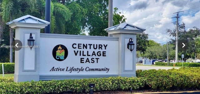 view of community sign