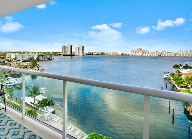 property view of water featuring a city view