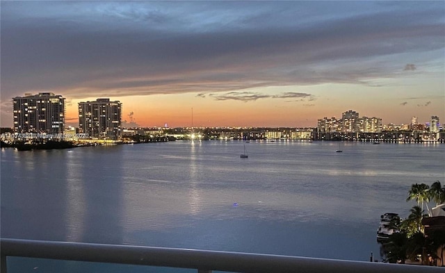 water view with a view of city