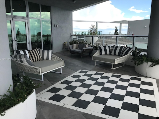 balcony with an outdoor hangout area