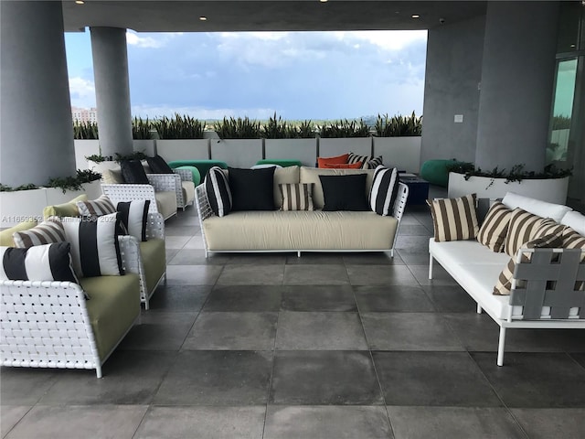 view of patio with an outdoor hangout area