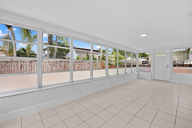 view of unfurnished sunroom