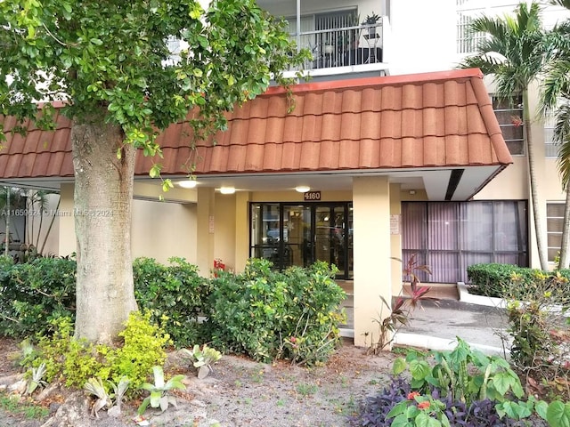 exterior space with a balcony