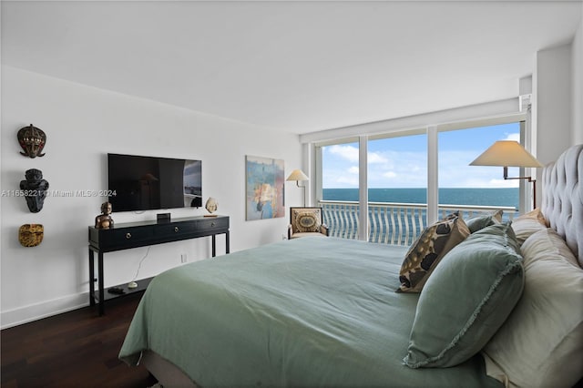 2200 S Ocean Ln Unit 702, Fort Lauderdale, FL 33316 - bedroom featuring baseboards, wood finished floors, and access to exterior