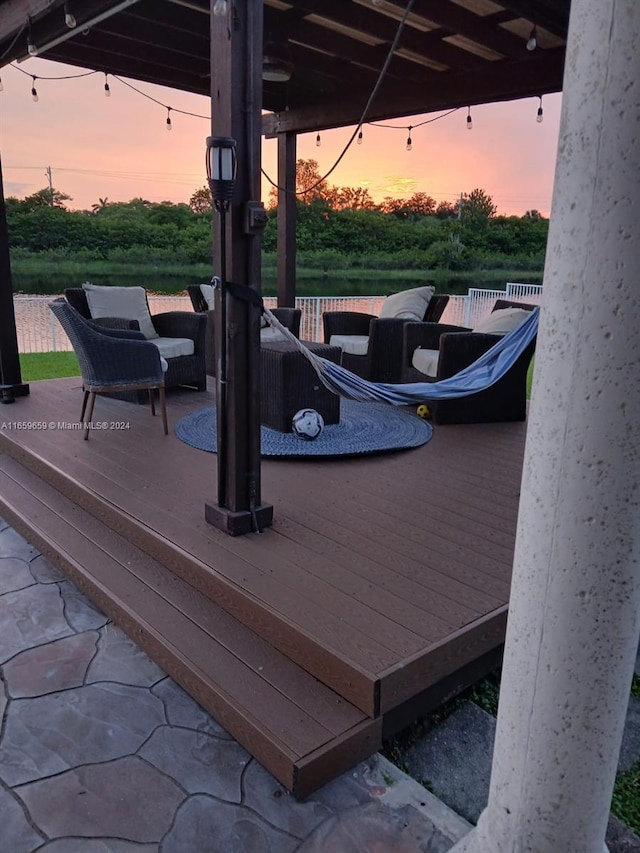 view of deck at dusk