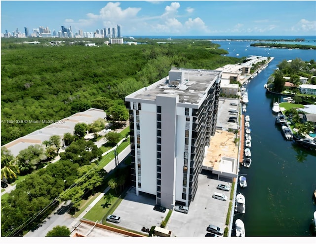 2500 NE 135th St Unit C301, North Miami, FL 33181 - drone / aerial view of city skyline and a nearby body of water