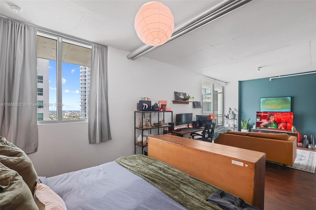 bedroom featuring dark hardwood / wood-style floors