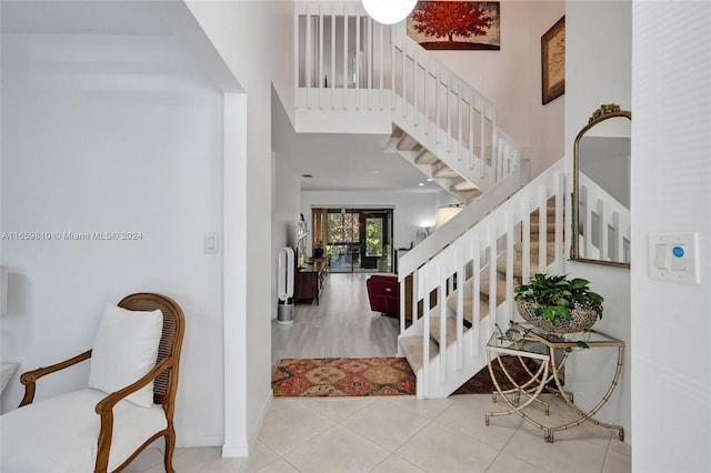 view of tiled entrance foyer