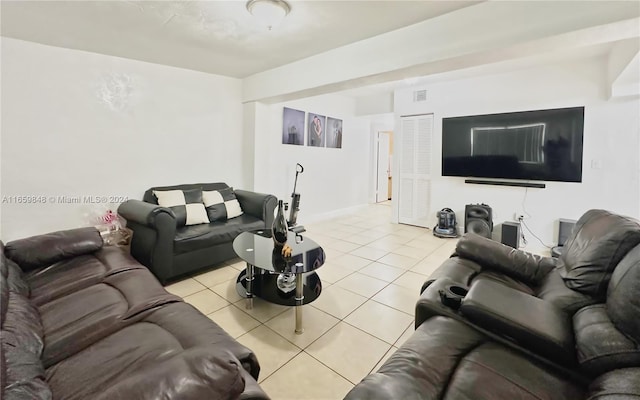 view of tiled living room