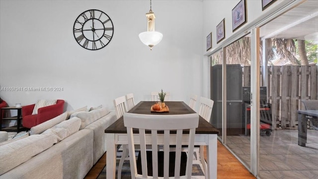 dining area featuring light hardwood / wood-style flooring