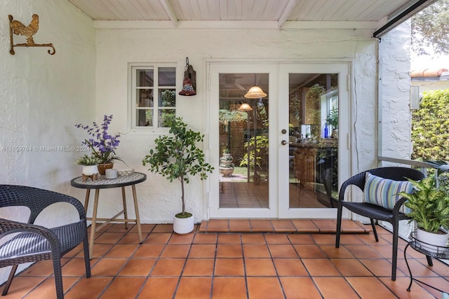 exterior space with a patio and french doors