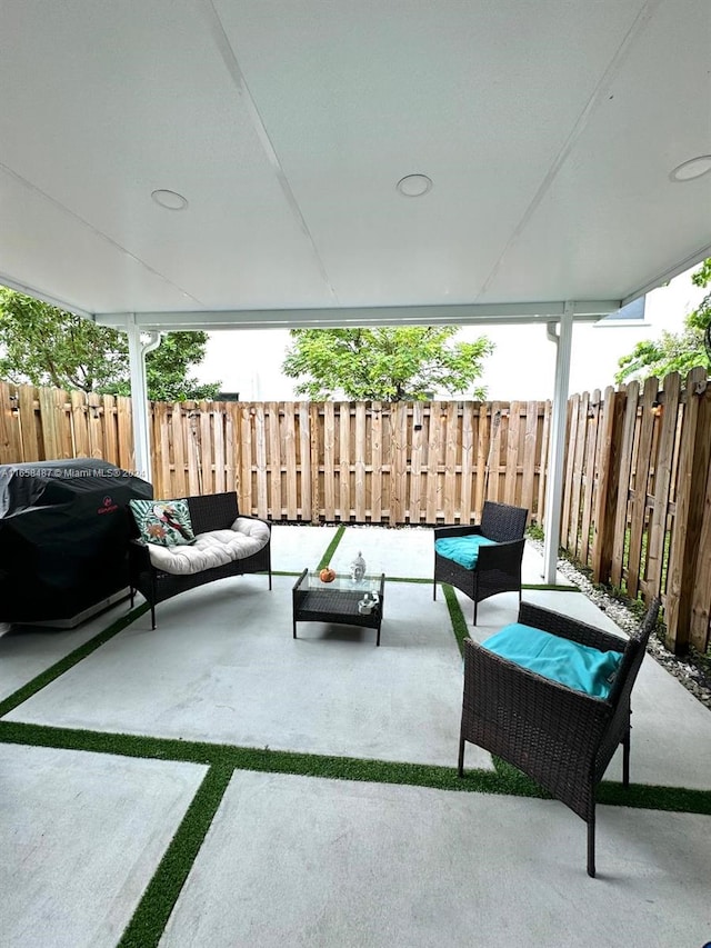 view of patio / terrace with grilling area and outdoor lounge area