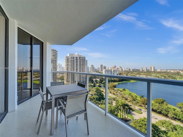 balcony with a water view