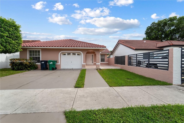 mediterranean / spanish-style home featuring a garage