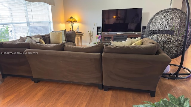 living room featuring hardwood / wood-style flooring