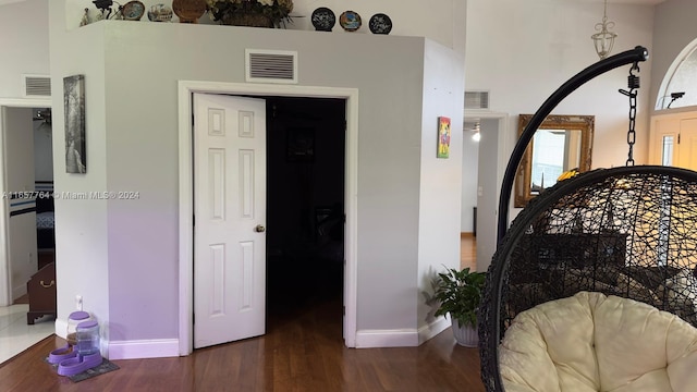 bedroom featuring dark hardwood / wood-style flooring