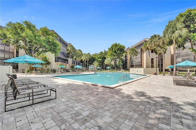 view of pool with a patio