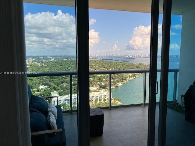 balcony with a water view