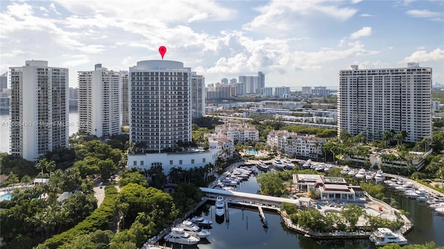 city view with a water view